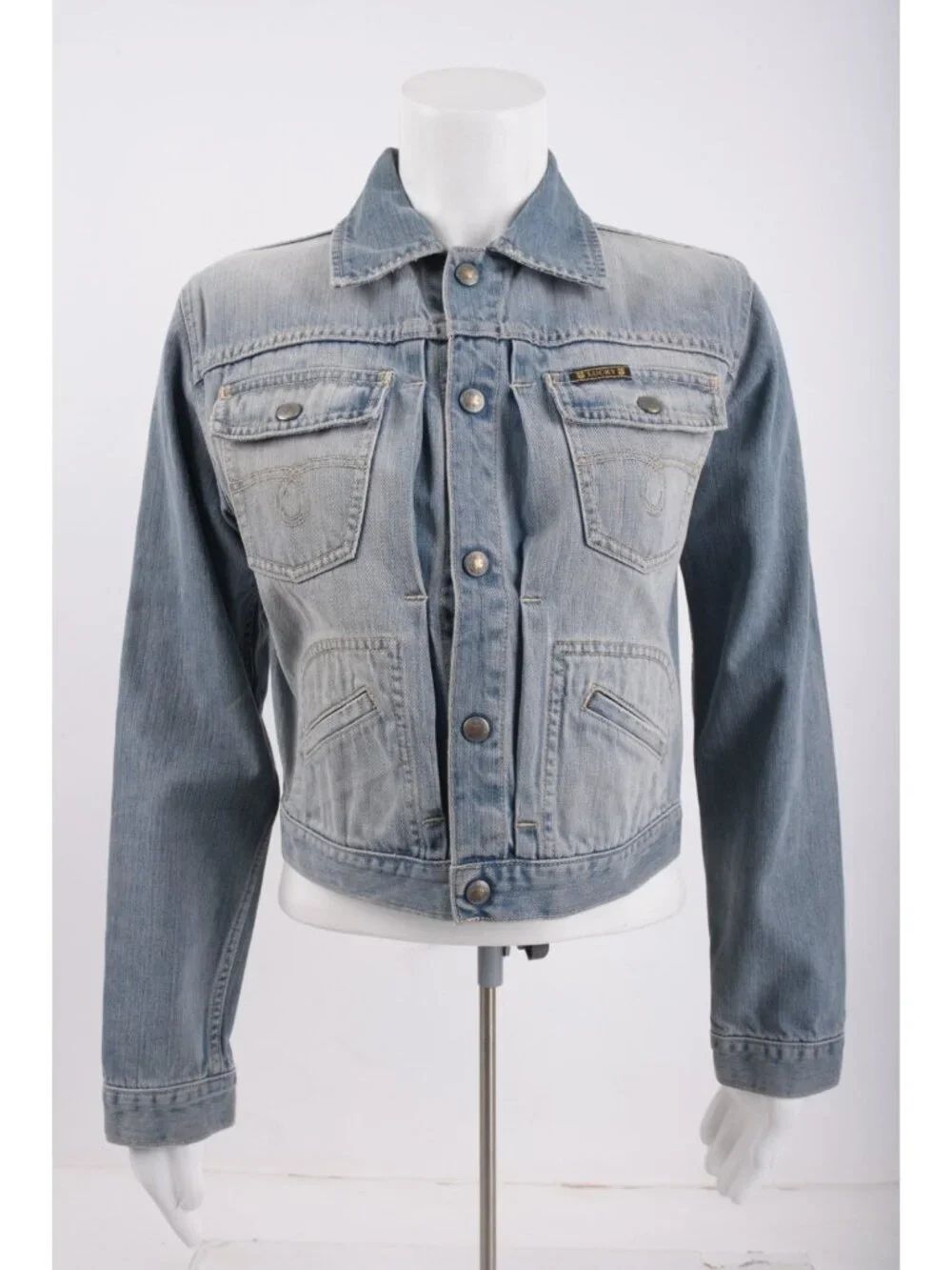 Lucky Brand Womens Trucker Jean Jacket M Blue Denim Cotton snap front NWOT